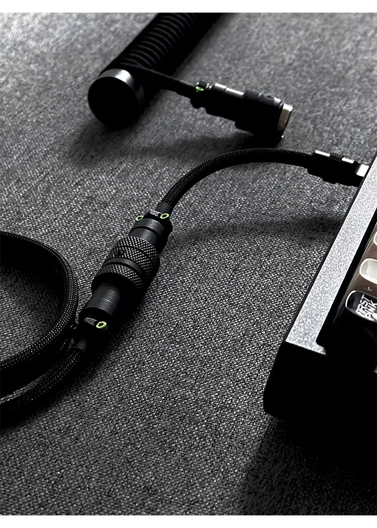 Hand customized three-stage illuminated aviation plug data cable, mechanical keyboard cable supporting magnetic axis keyboard