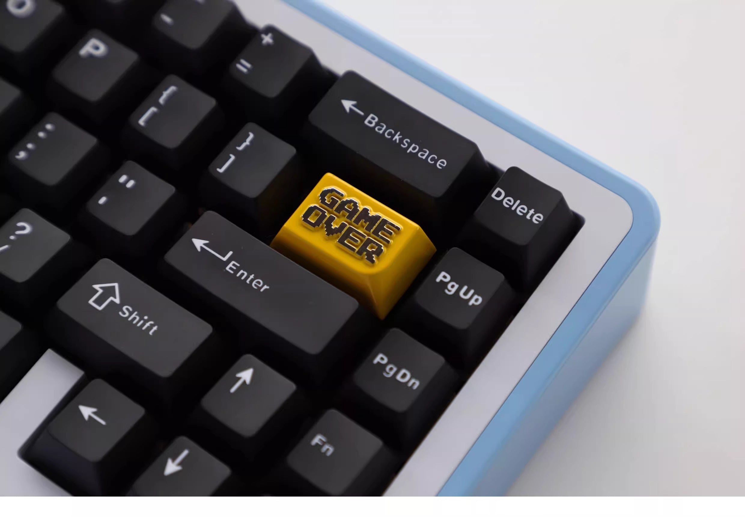 Backspace key, metal personalized keycap, Mario question mark tab key, metal personalized keycap, Game Over keycap, creative zinc alloy mechanical keycap, original factory high decorative keycap