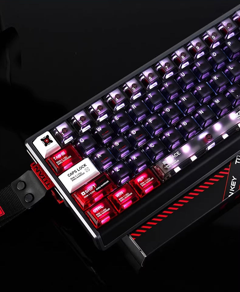 Gundam series, ZEONOGRAPHY theme, 76 key ABS+PC material personalized keycap set, anime and game themed decorative keycaps