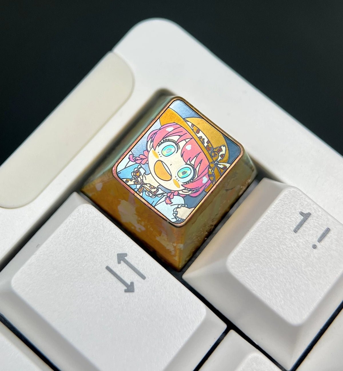 SPY x FAMILY, Anya Forger 4 styles 1 U titanium alloy personalized keycaps, anime and game cultural creative keycaps, mechanical keyboard decorative keycaps