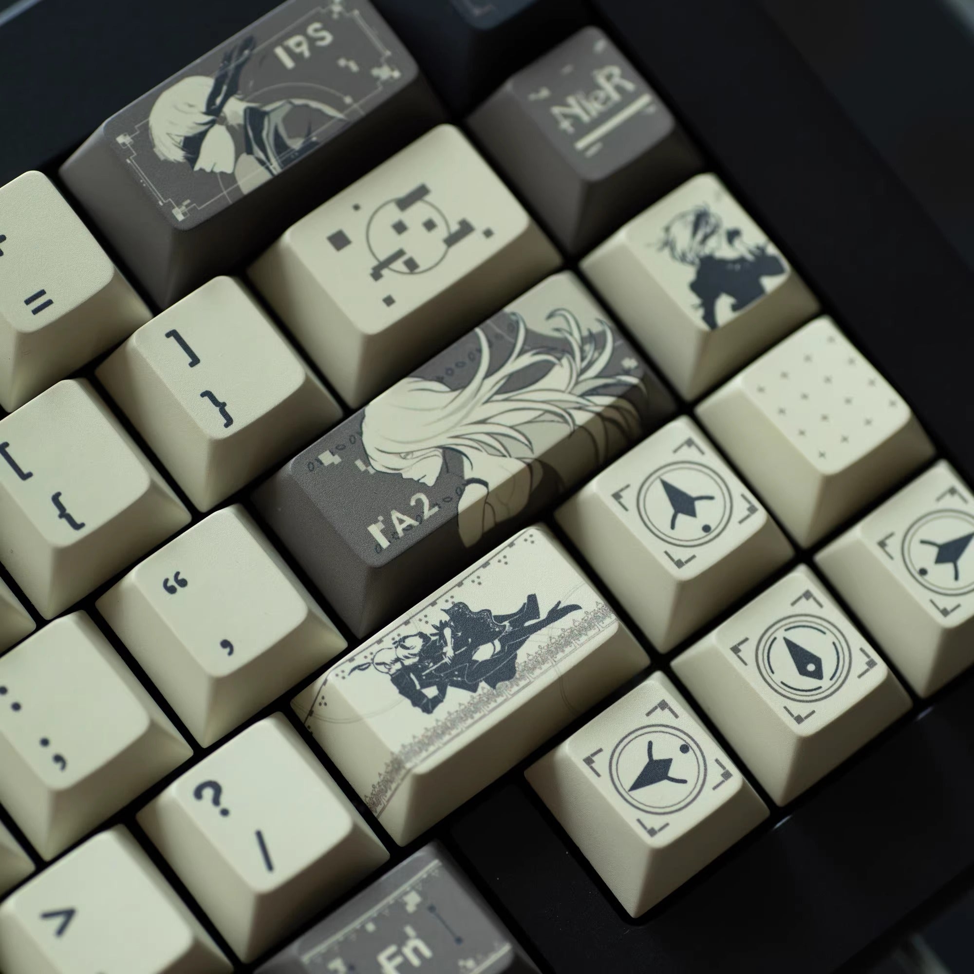 NieR: Automata theme, PBT material, sublimation, Personalized keycap set, original factory height mechanical keyboard decorative keycap set