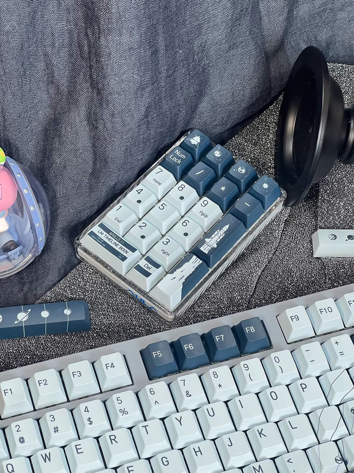 Astronaut Space Series, Apollo Moon Landing Theme PBT material, sublimation, Personalized keycap set, original factory height mechanical keyboard decorative keycap set