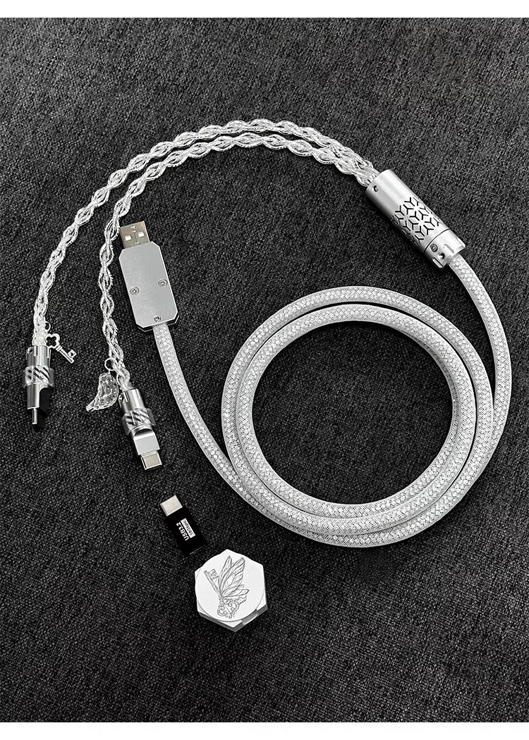 Independent induction magnetic switch light, one to two dual Type-C, 8k gaming cable, keyboard customization, manual data cable
