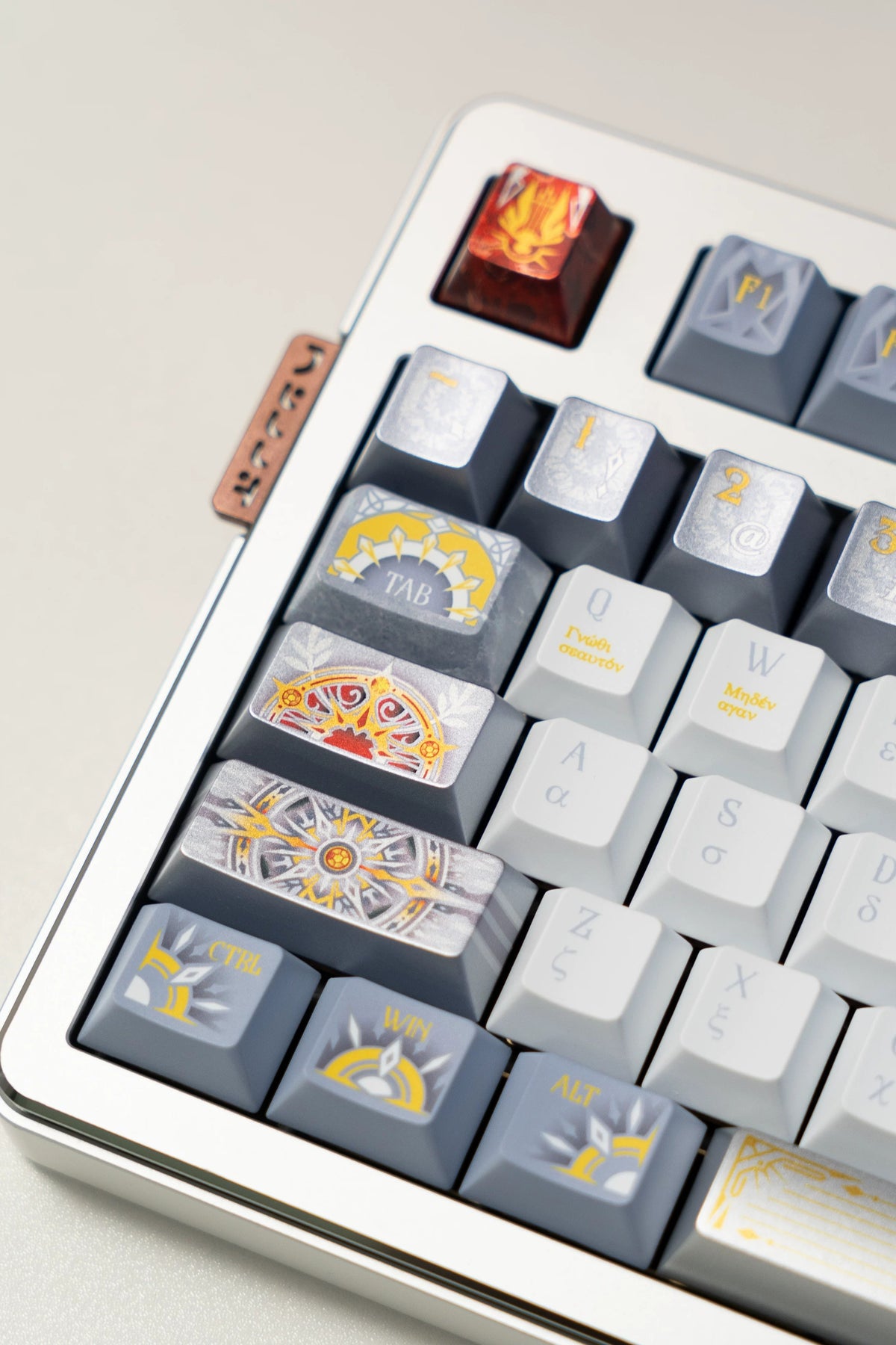 Sun God Apollo, PBT metallic paint texture+ PC material Mechanical Keyboard Replacement Keycap Set, Compatible with 61/64/68/75/84/87/104 Key Mechanical Keyboard Keycap Set