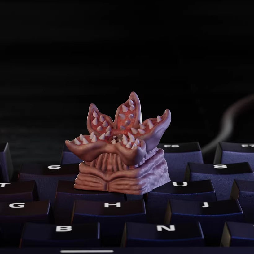 Stranger Things Demon King, resin coated personalized keycaps in the form of man eating flowers, decorative keycaps for film culture peripheral products