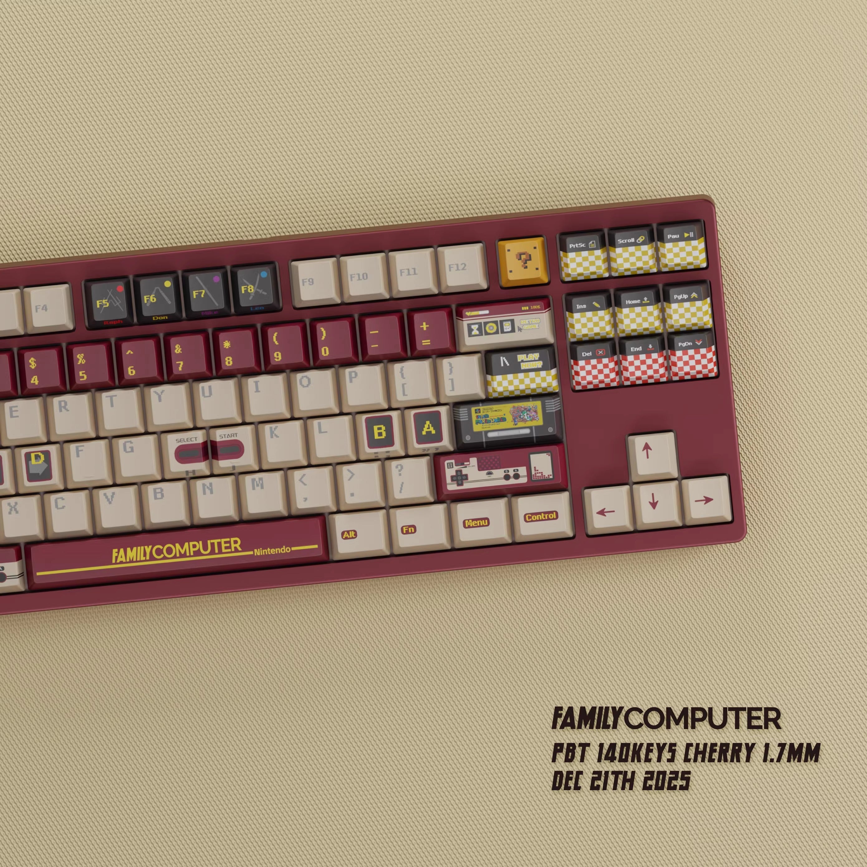 Childhood Memories Series, FC game console retro game console theme personalized keycap design, PBT material customized set keycap decoration keycap