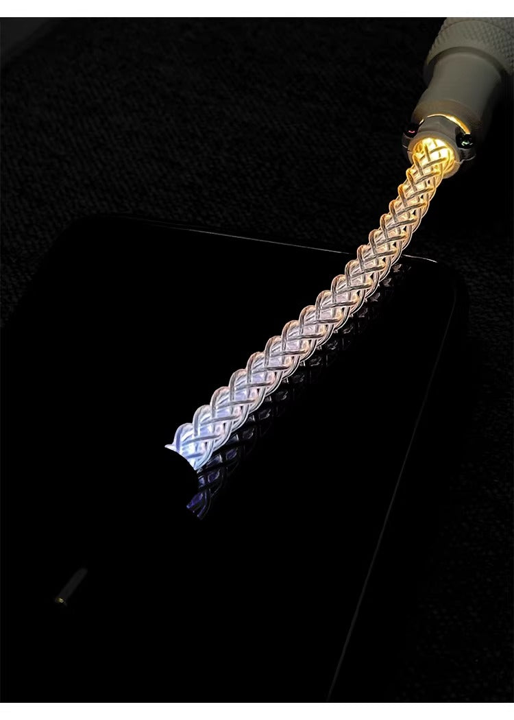 Three segment cold and warm light aviation plug, manually customized data cable, wild color matching magnetic shaft mechanical keyboard cable