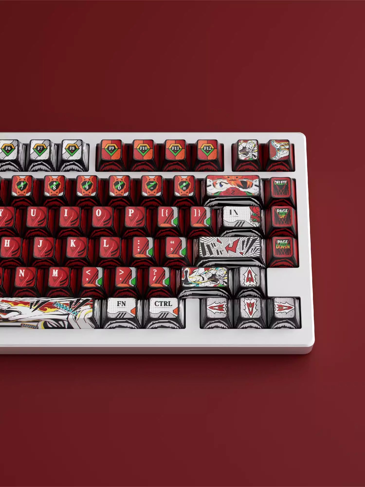 EVA series, EVANGELION-02 Production Model theme, PBT material, anime and game theme, cultural and creative custom decoration keycap set