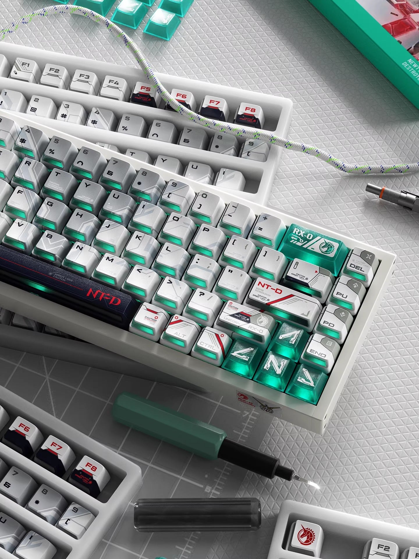 Gundam themed keycaps, RX-0,BANSHEE, 141 key+24 key PC, anime decoration keycap set