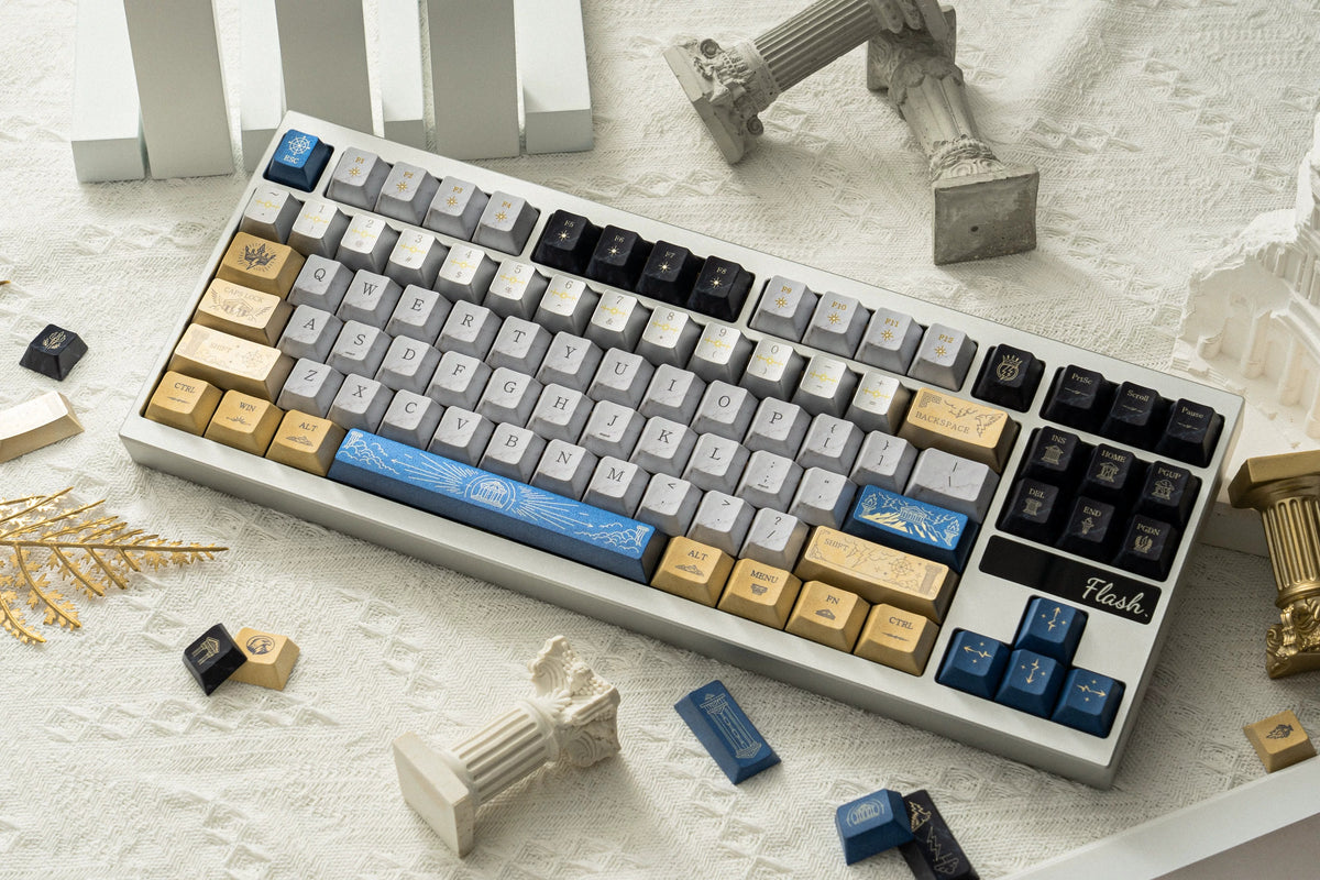 Thor Odinson/The God of Thunder PBT material personalized keycap set, mechanical keyboard replacement decorative keycaps, Science fiction mythology themed keycaps compatible with 61/64/68/75/84/87/104 key mechanical keyboards