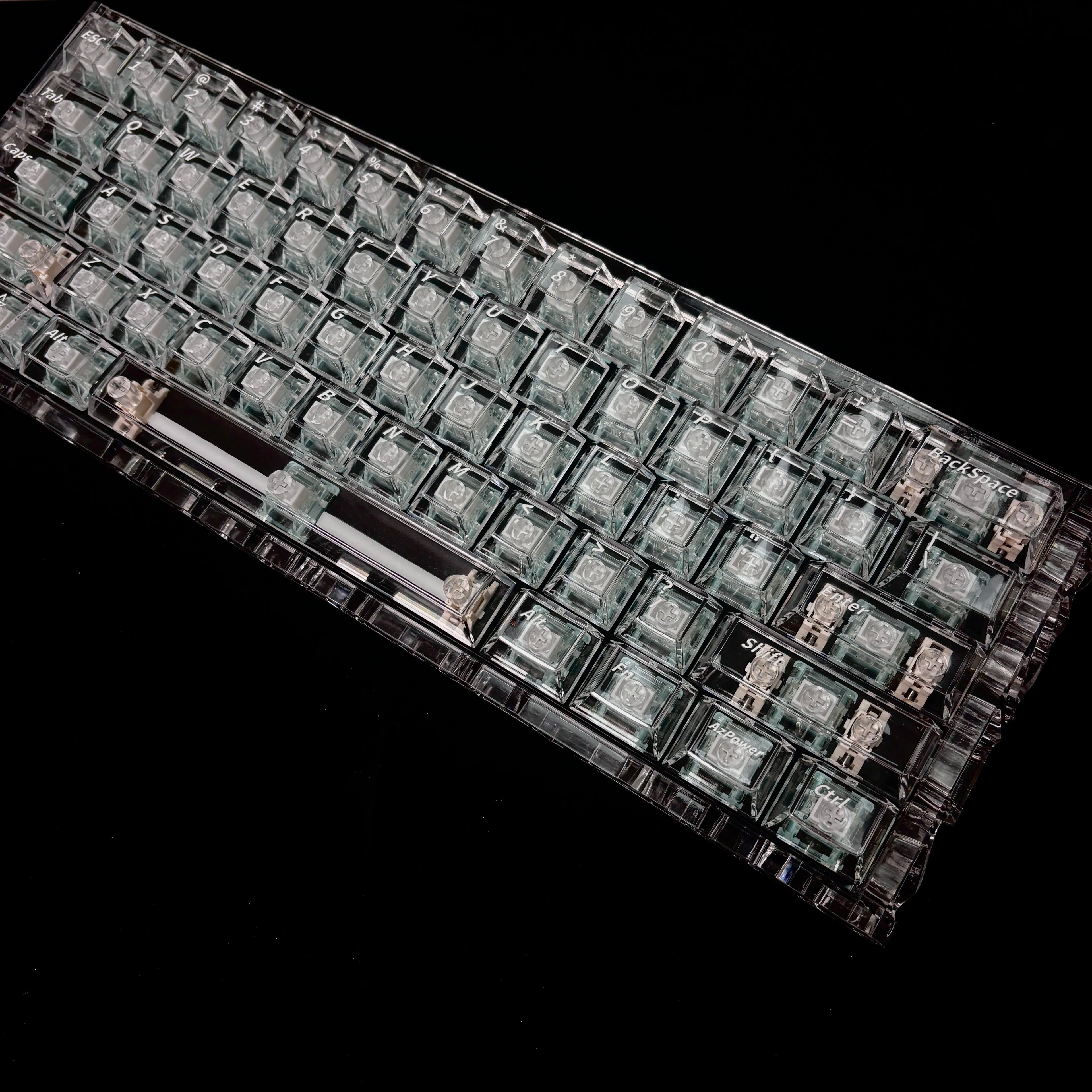 Crystal clear ice effect set with personalized keycaps, natural elements, simple and fashionable mechanical keyboard decoration keycap set