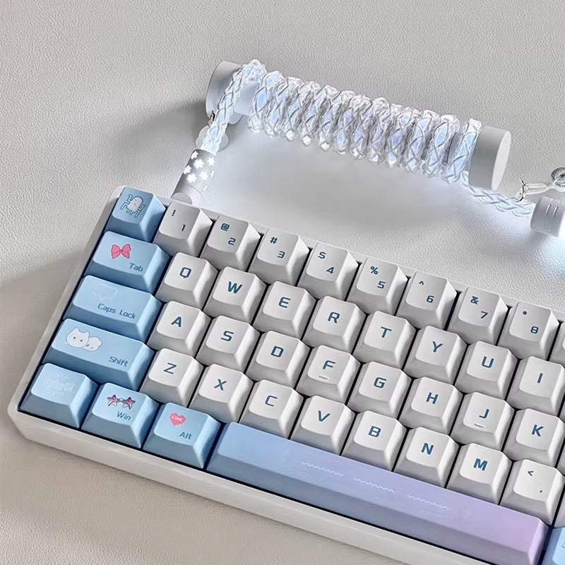Single crystal copper spiral wire - white light overall white light aviation plug mechanical keyboard custom data cable