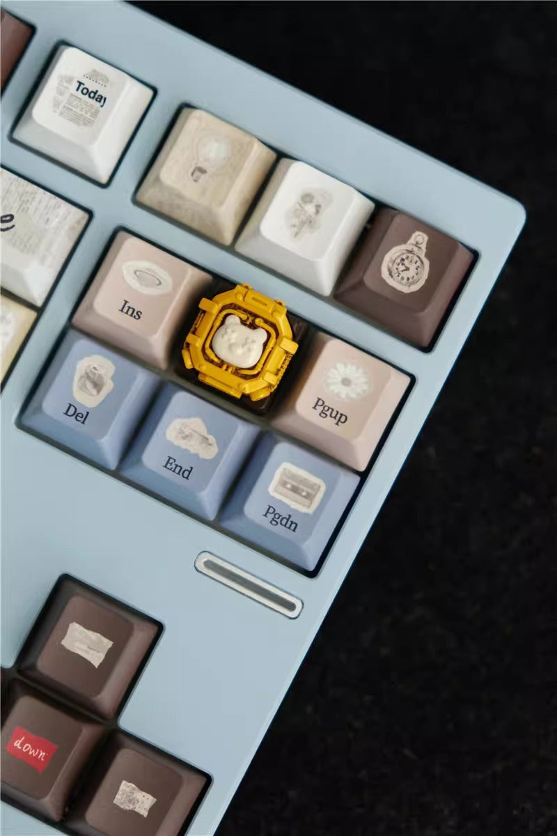 Space capsule themed design, personalized keycap, mechanical keyboard decoration, keycap resin coating, cute and cool mechanical style, mecha style keycap.