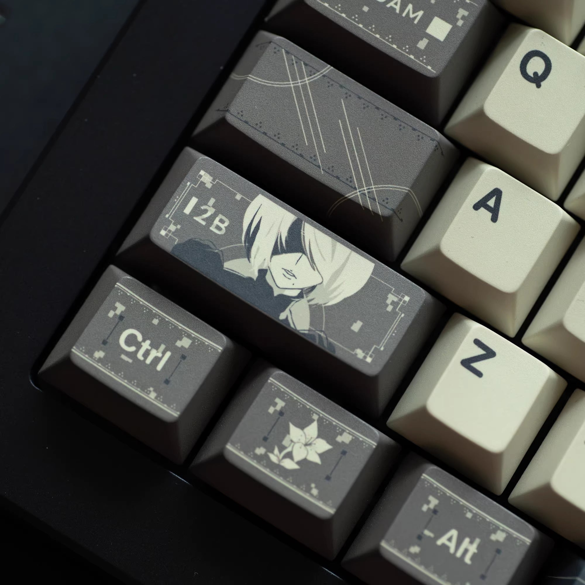 NieR: Automata theme, PBT material, sublimation, Personalized keycap set, original factory height mechanical keyboard decorative keycap set