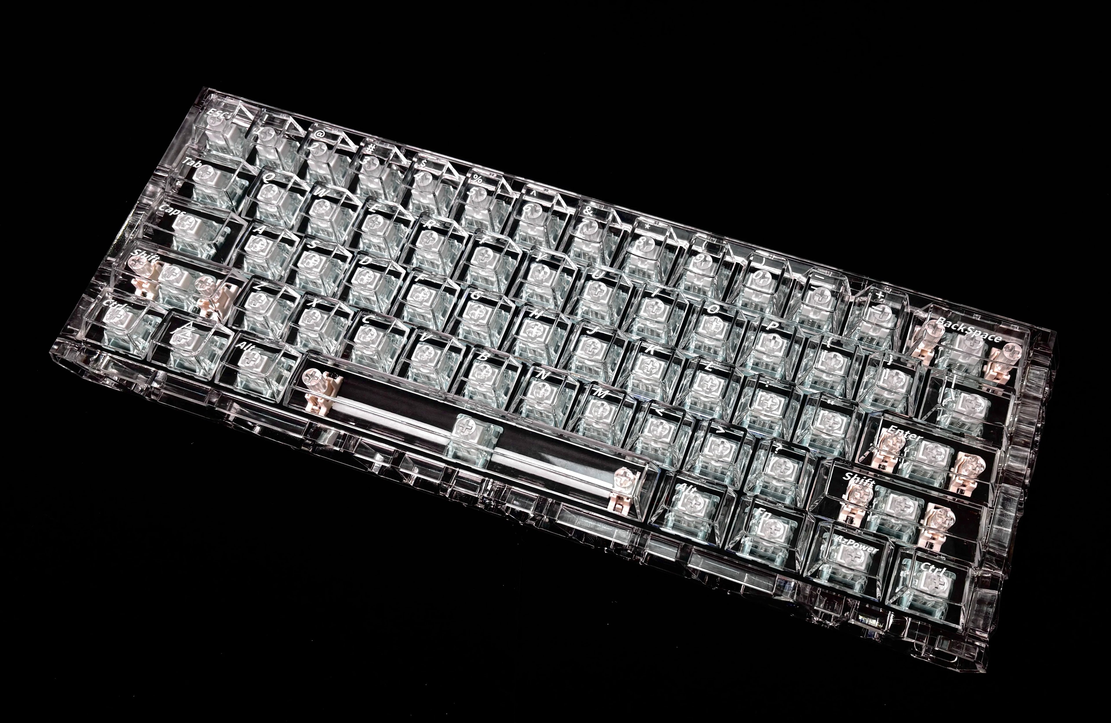 Crystal clear ice effect set with personalized keycaps, natural elements, simple and fashionable mechanical keyboard decoration keycap set