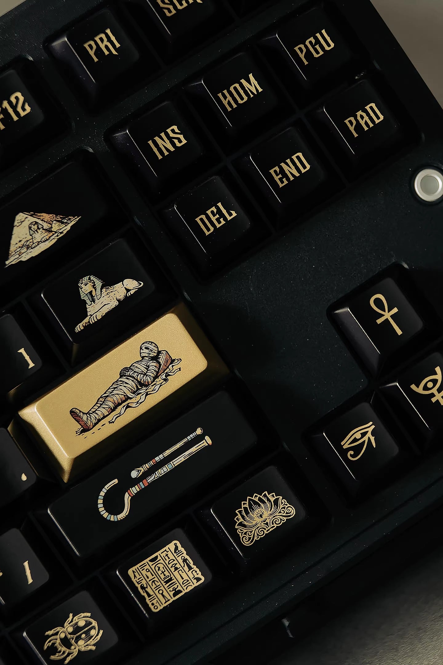 Mysterious Egypt, Metal Gloss PBT Material Personalized Keycap Set, Mechanical Keyboard Theme Design Decorative Keycap Set