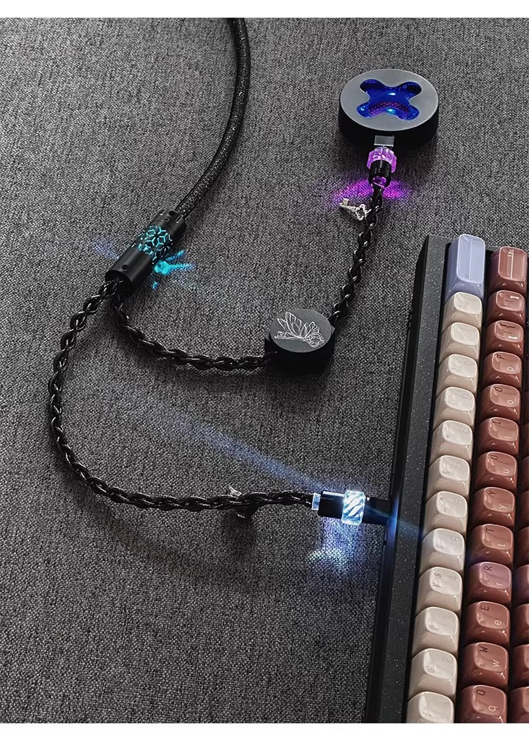 Independent induction magnetic switch light, one to two dual Type-C, 8k gaming cable, keyboard customization, manual data cable