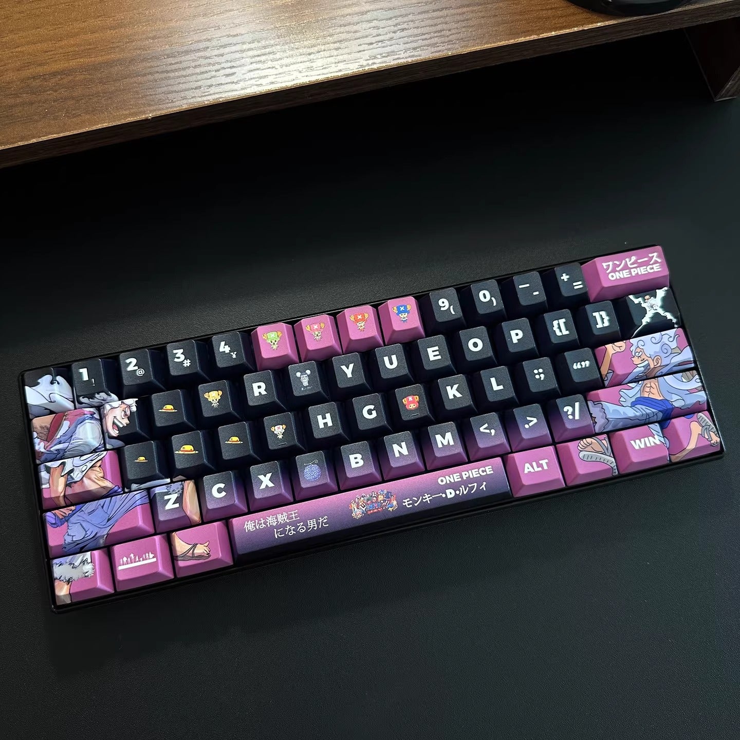 One Piece series keyboard keycap set, Nika Luffy theme, PBT material sublimation process, mechanical keyboard decoration keycap set