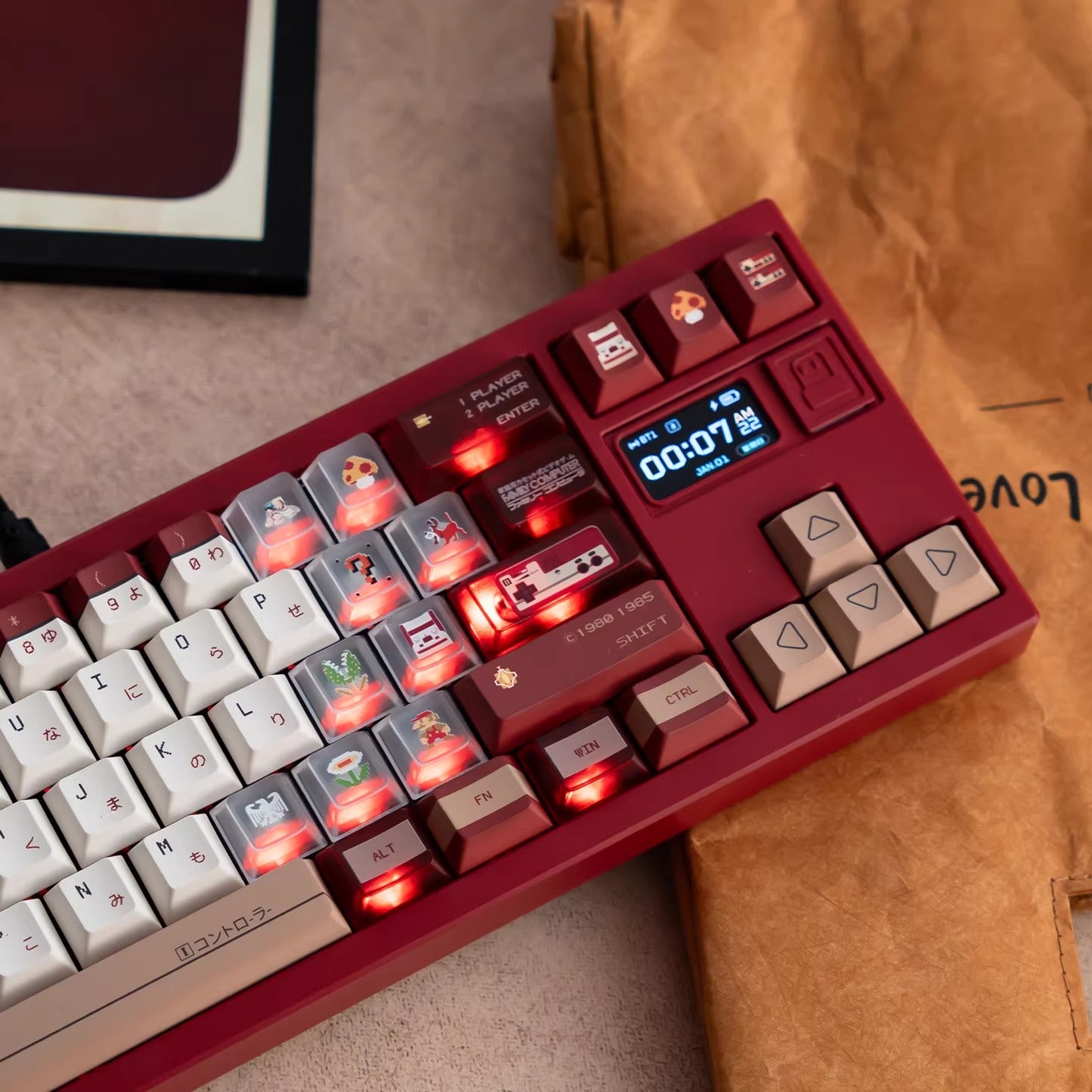 Family Computer, Nintendo Entertainment System theme, customized keycap set with PBT+PC sublimation technology, FC keycap set