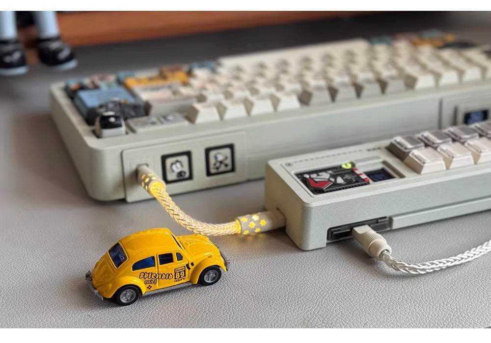 Short line 12cm/20cm, pad short line data cable typec-typec single crystal copper star emitting customized data cable