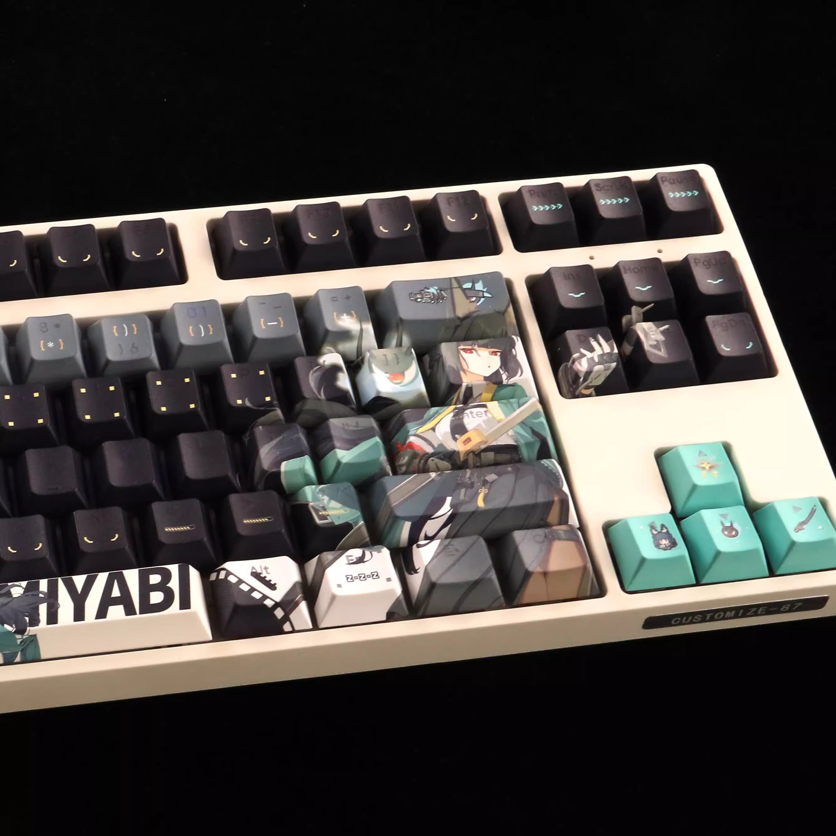 Zenless Zone Zero series, Hoshimi Miyabi theme, PBT material personalized keycap set, anime keycap culture peripheral mechanical keyboard decoration keycaps