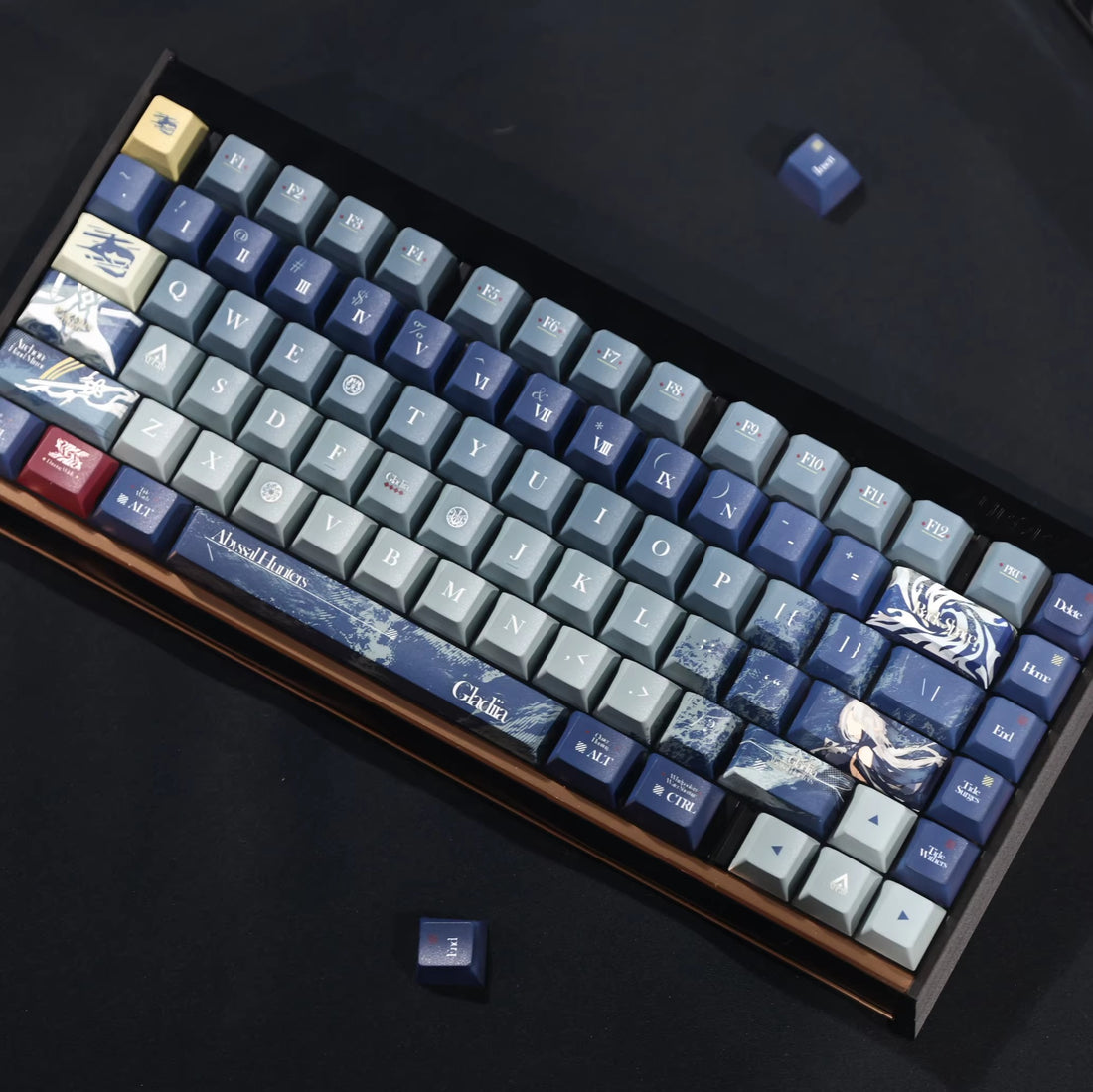 Arknights series,Gladiia theme, custom set personalized keycap series, PBT material, compatible with 61/64/68/75/84/87/104 mechanical keyboard keycap set