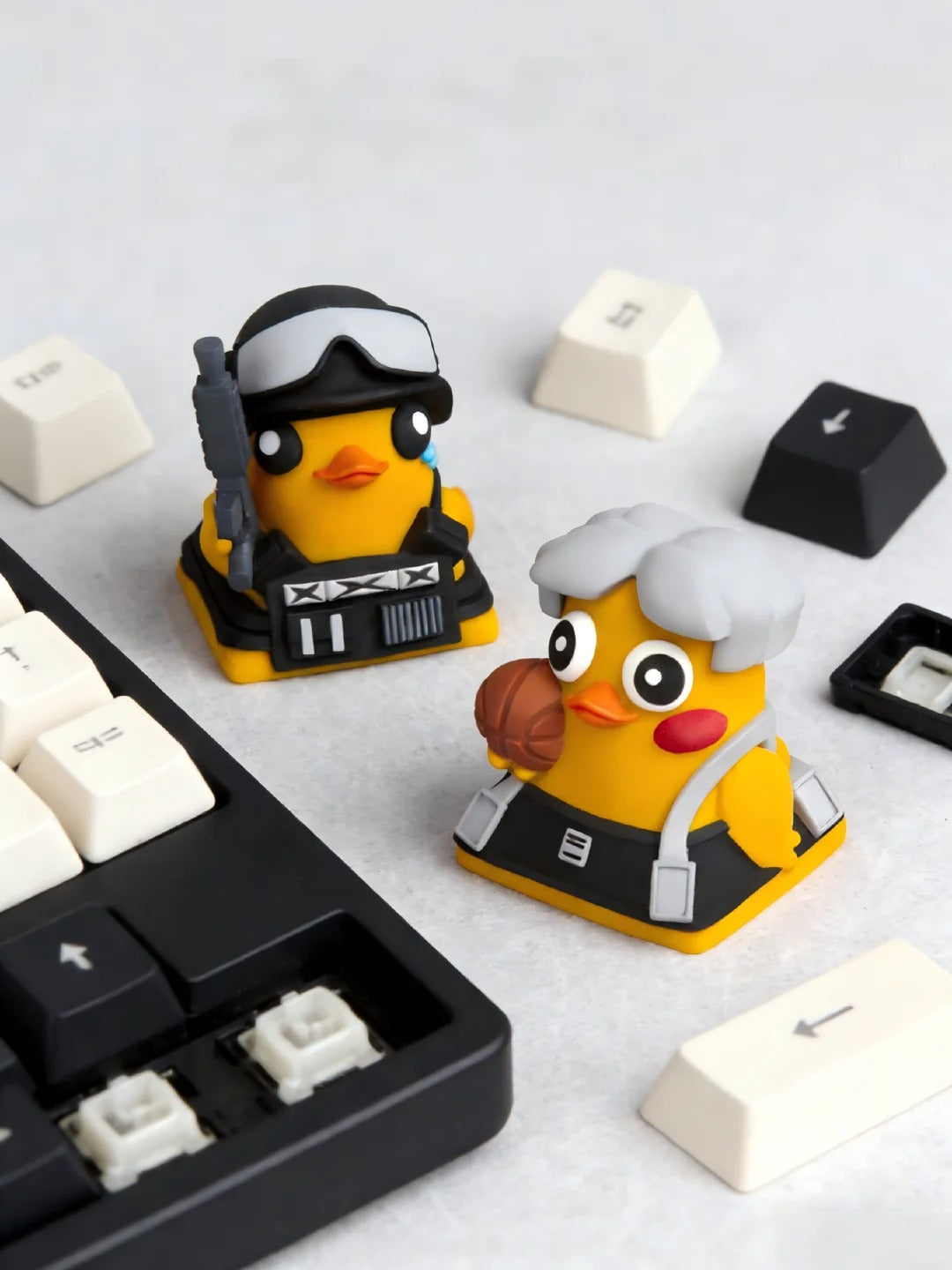 Cute little yellow chicken, multi-color resin molded personalized keycaps, cute cartoon image creative decorative keycaps