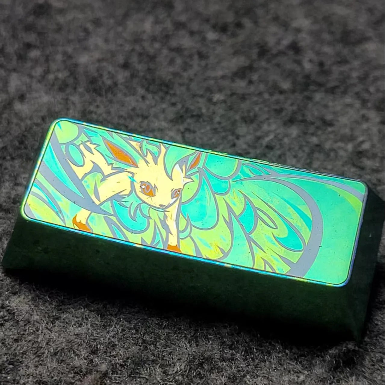 Leafeon theme, 2.25 U Enter key titanium alloy personalized keycap, cartoon anime creative keycap, mechanical keyboard decorative keycap
