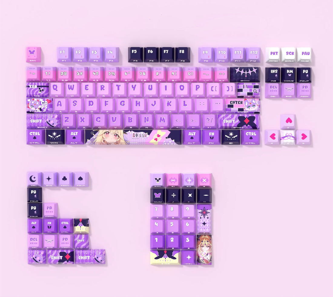 Star Detective Precure! Theme, Moria Ruruka, PBT material original factory highly personalized keycap set, anime game keycap set, suitable for 61/64/68/75/84/87/104 key mechanical keyboard