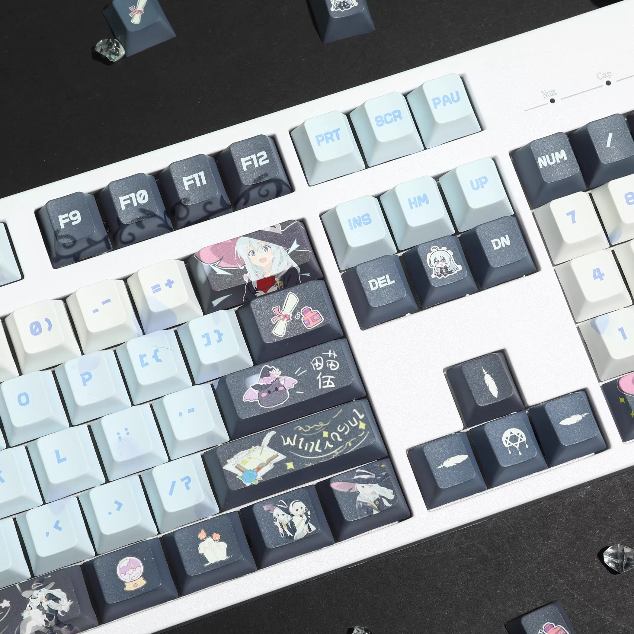 Wandering Witch series, Elaina theme, PBT material personalized keycap set, anime game culture creative decoration keycap set, mechanical keyboard, anime keycap art keycap