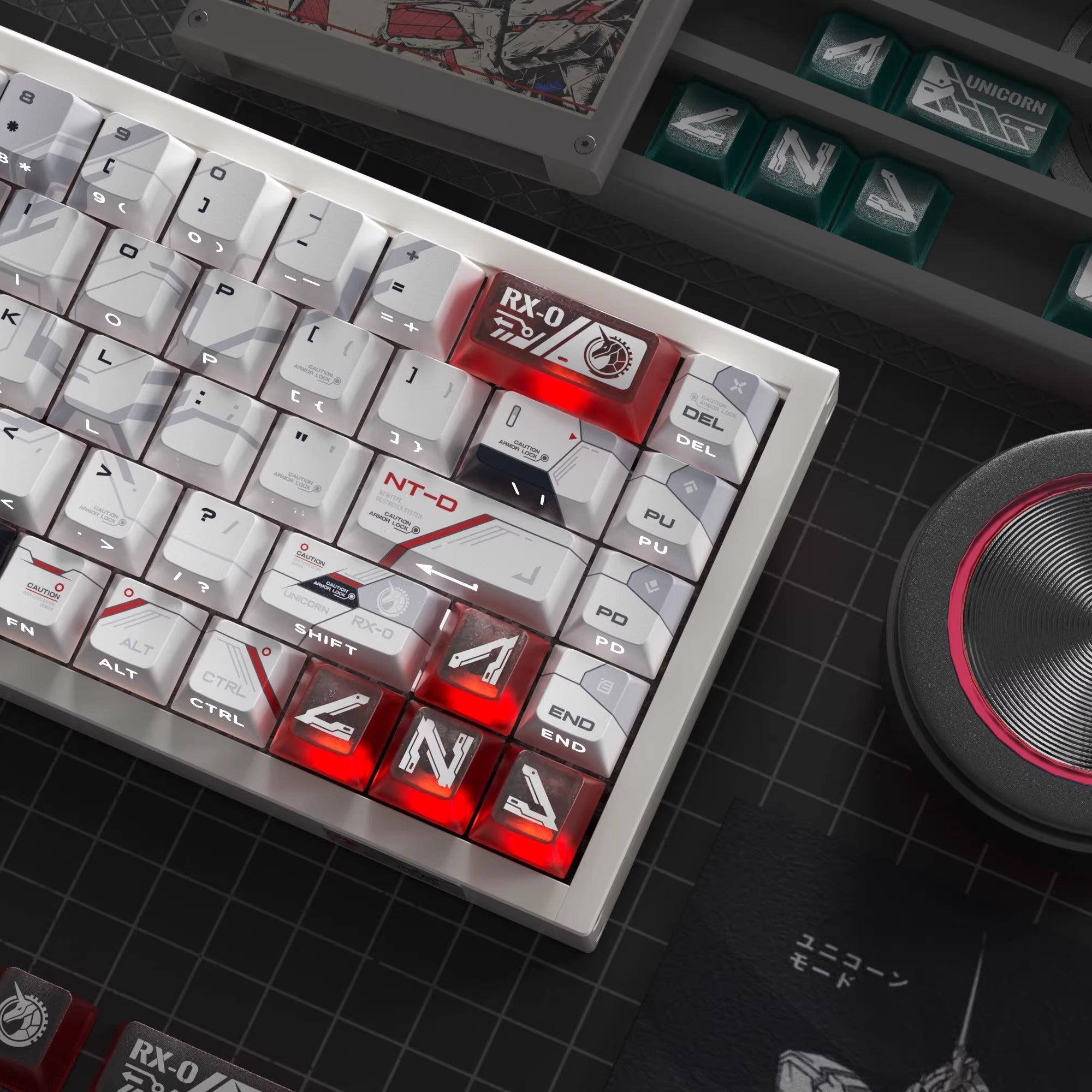 Gundam themed keycaps, RX-0,BANSHEE, 141 key+24 key PC, anime decoration keycap set