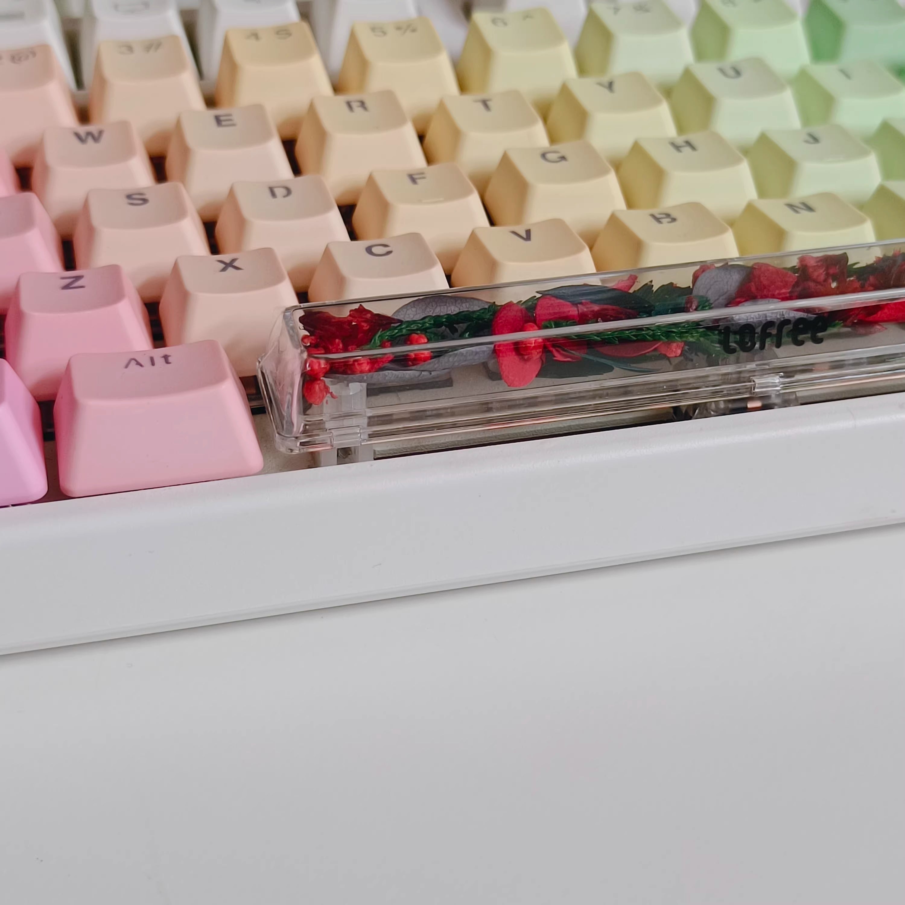 Natural Plant Specimen Eternal Flower Series, Lofree, 6.25U Crystal drops of glue Spacebar, Art Decorative Keycaps.