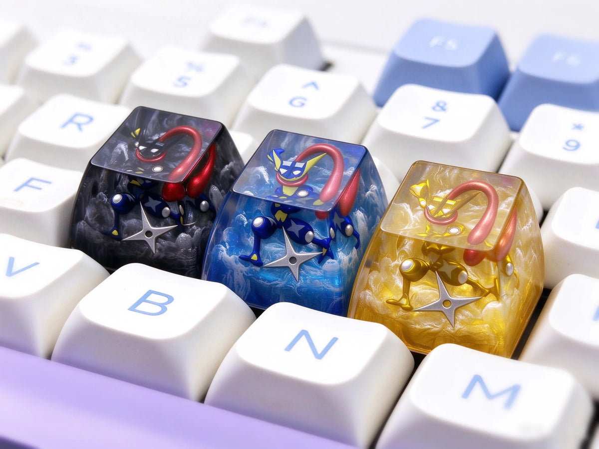 Pok é mon series/ Greninja Crystal Resin Keycaps Original Design Personalized Keycaps, Anime Game Culture Creative Keycaps Mechanical Keyboard Cartoon Decorative Keycaps