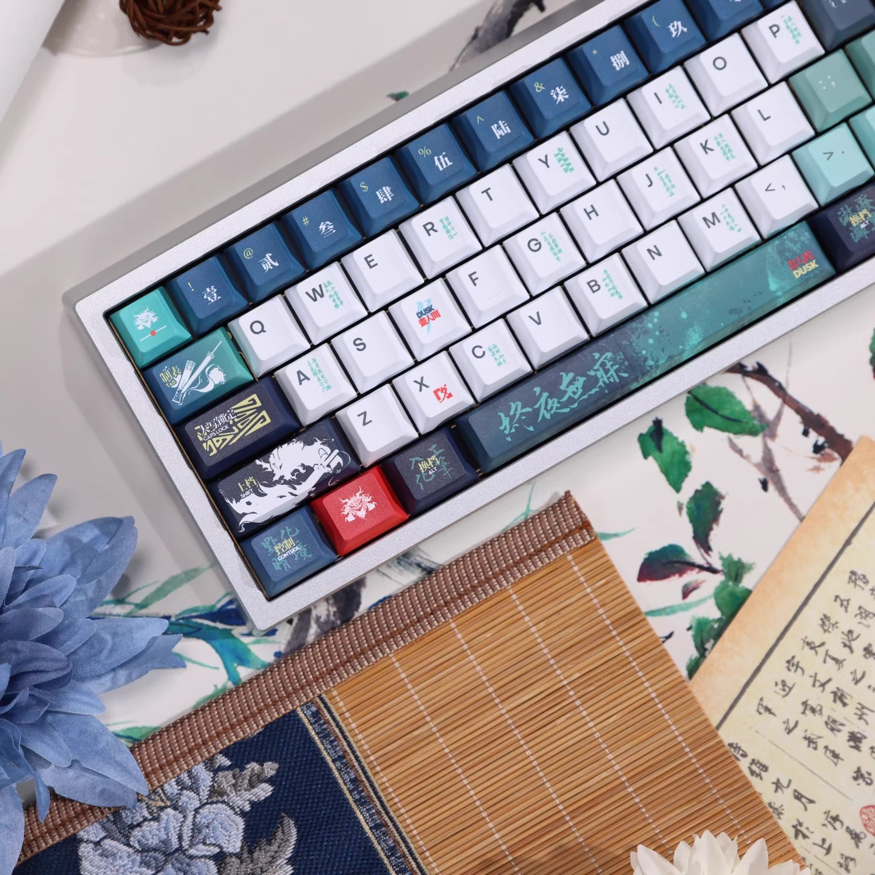 Arknights series,Dusk theme, custom set personalized keycap series, PBT material, compatible with 61/64/68/75/84/87/104 mechanical keyboard keycap set