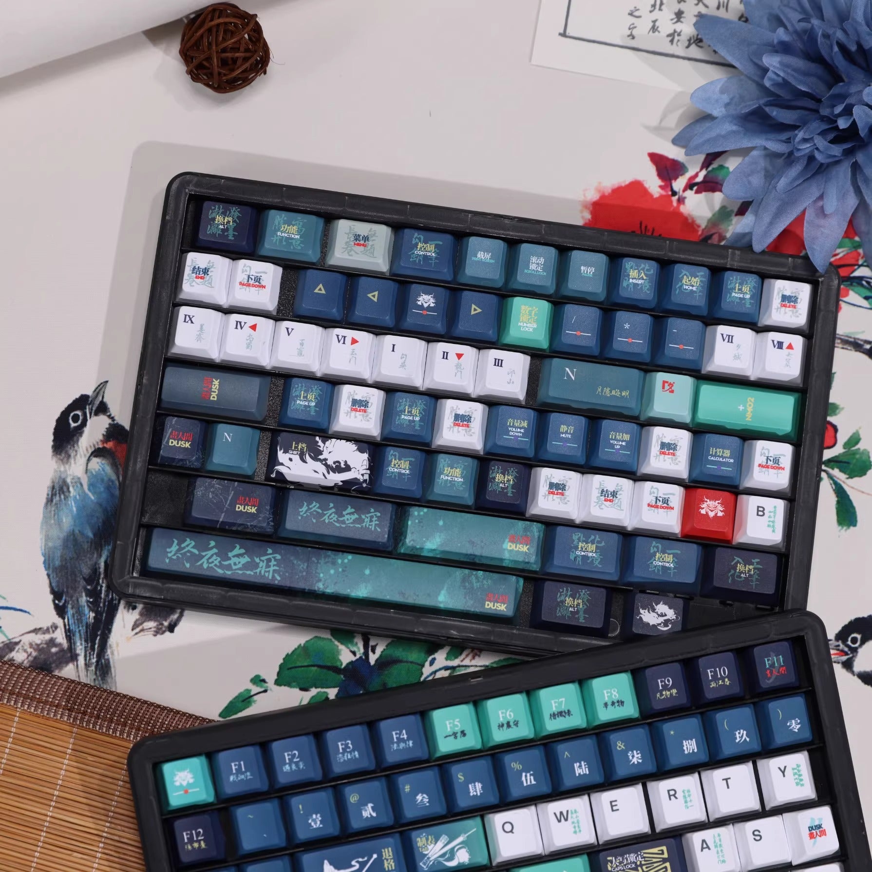 Arknights series,Dusk theme, custom set personalized keycap series, PBT material, compatible with 61/64/68/75/84/87/104 mechanical keyboard keycap set