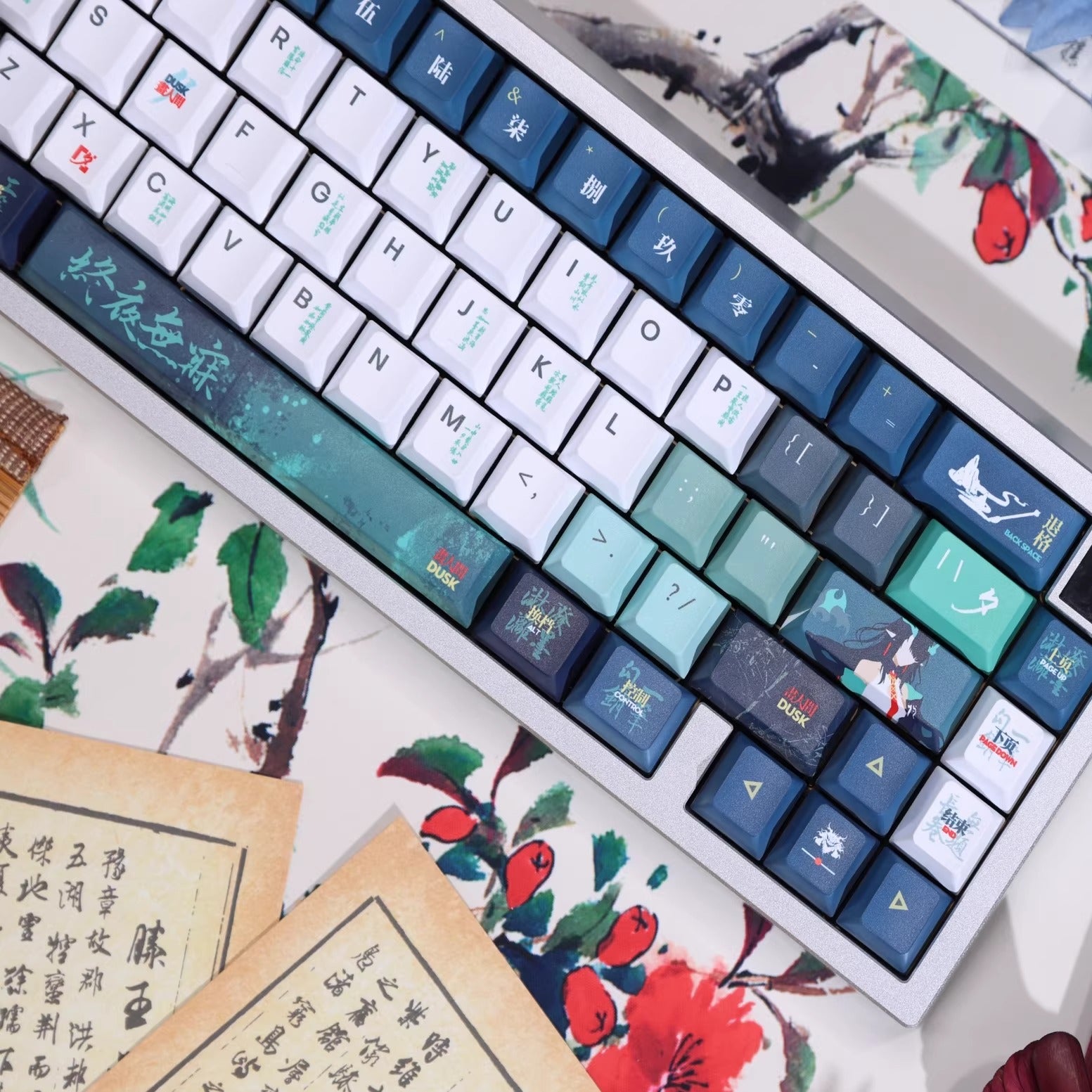 Arknights series,Dusk theme, custom set personalized keycap series, PBT material, compatible with 61/64/68/75/84/87/104 mechanical keyboard keycap set