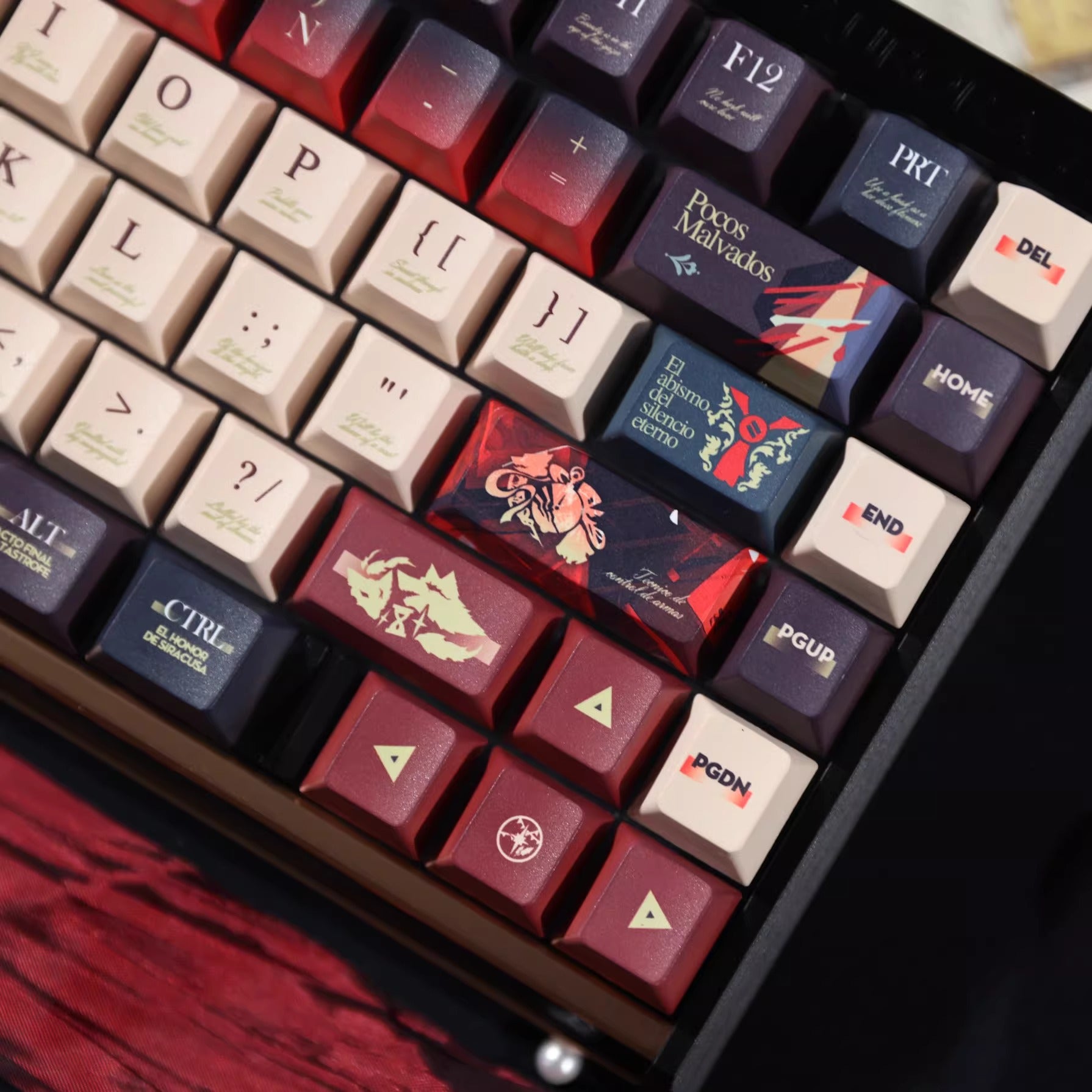 Arknights series,Lappland the Decadenza theme, custom set personalized keycap series, PBT material, compatible with 61/64/68/75/84/87/104 mechanical keyboard keycap set