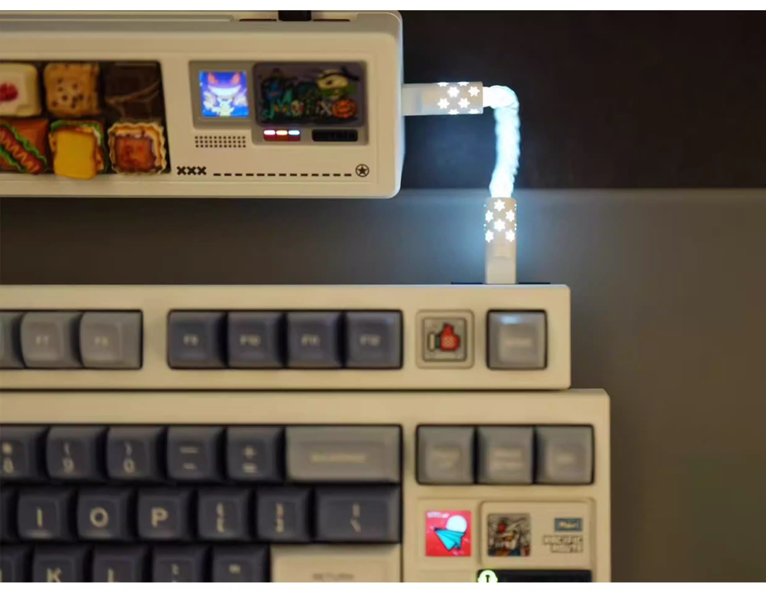 Short line 12cm/20cm, pad short line data cable typec-typec single crystal copper star emitting customized data cable