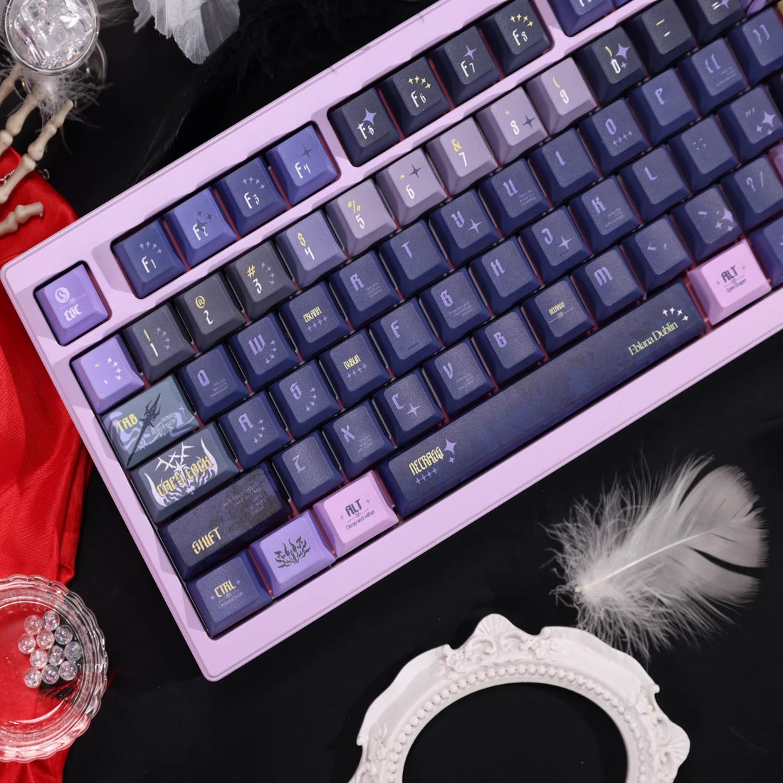 Arknights series, Eblana theme, custom set personalized keycap series, PBT material, compatible with 61/64/68/75/84/87/104 mechanical keyboard keycap set
