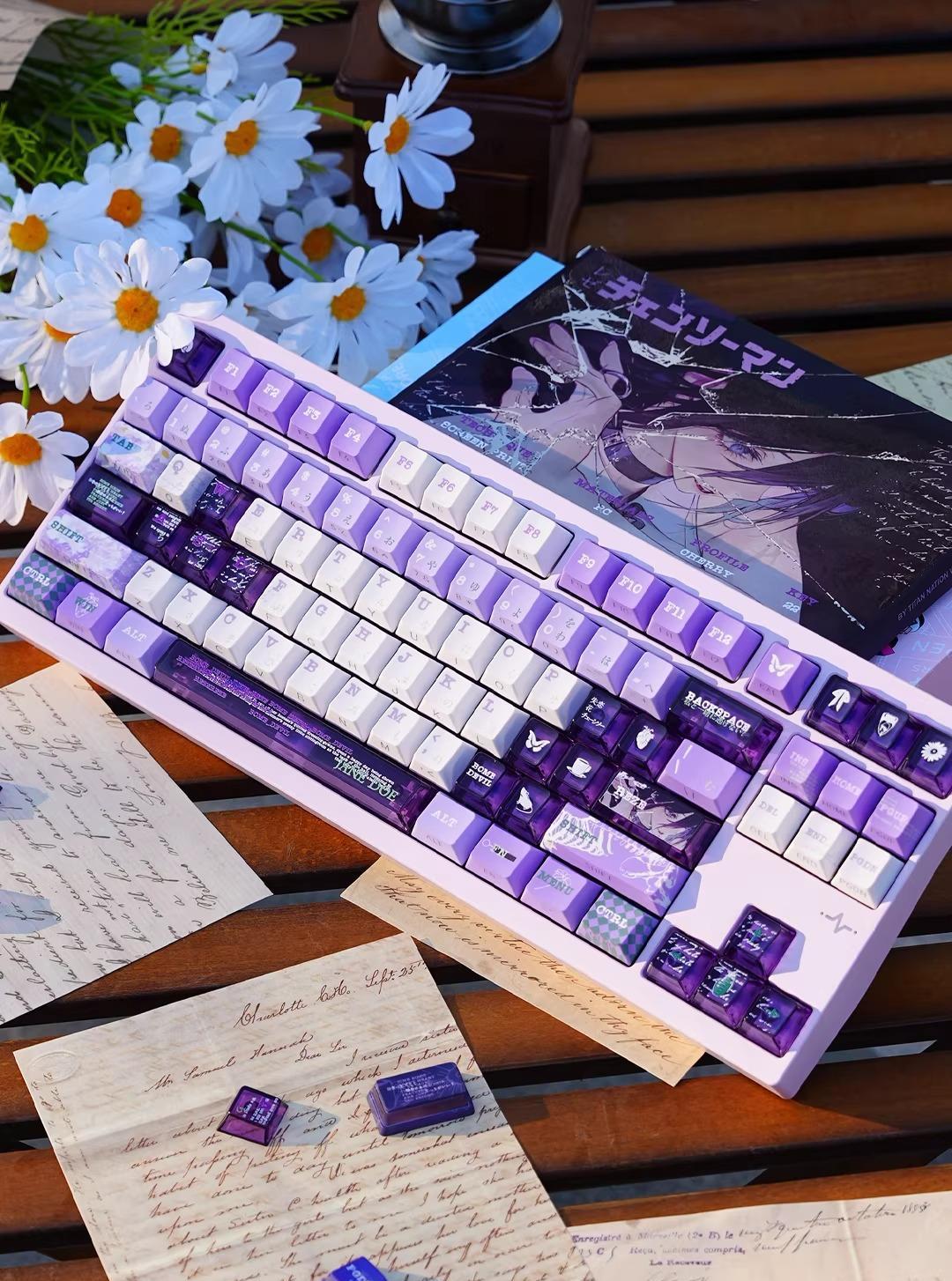 Chainsaw Man series, Reze theme, PBT+PC, Personalized keycap set with sublimation technology