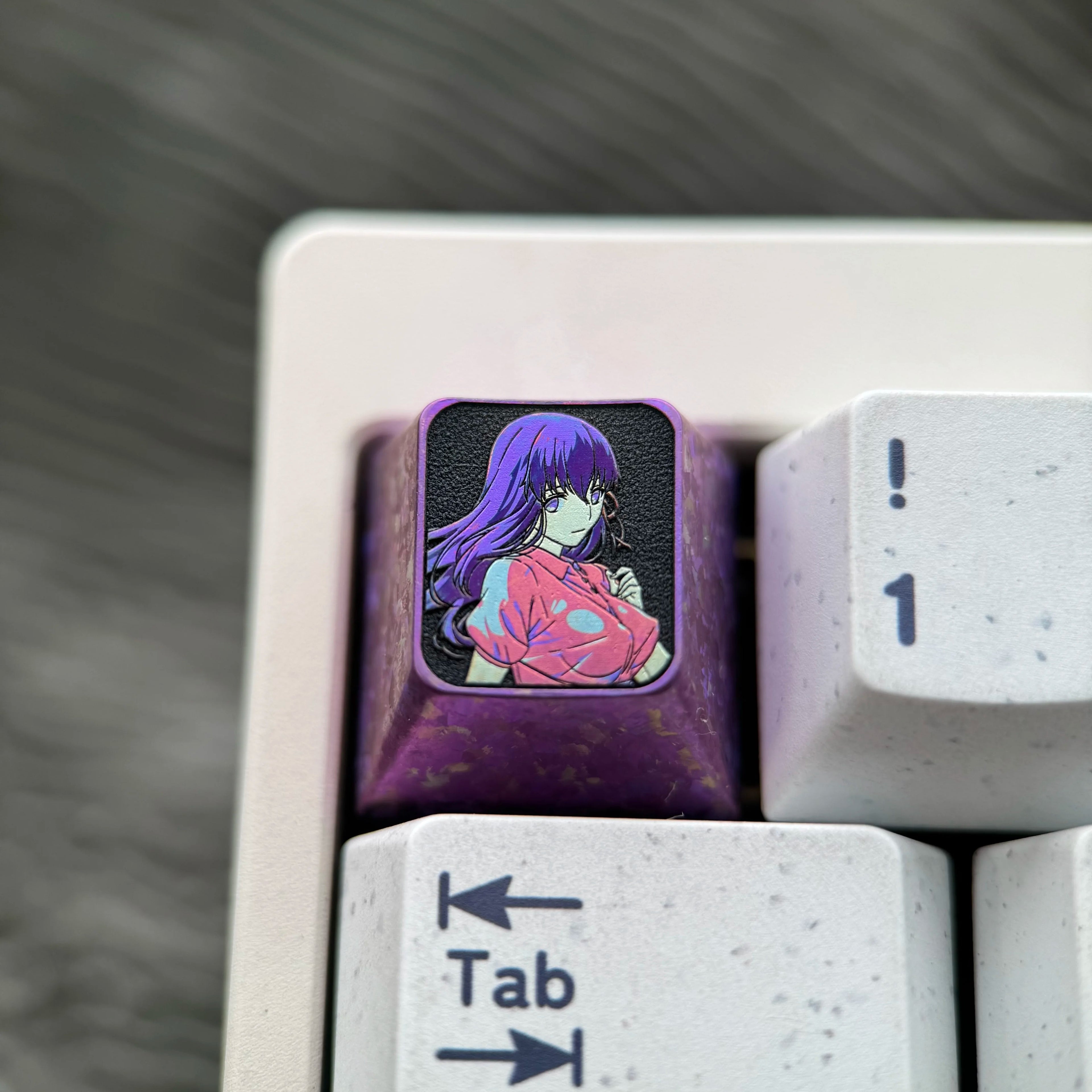 Fate/stay night, Matou Sakura, 1U titanium alloy personalized keycap, anime and game culture creative original factory highly decorative keycap