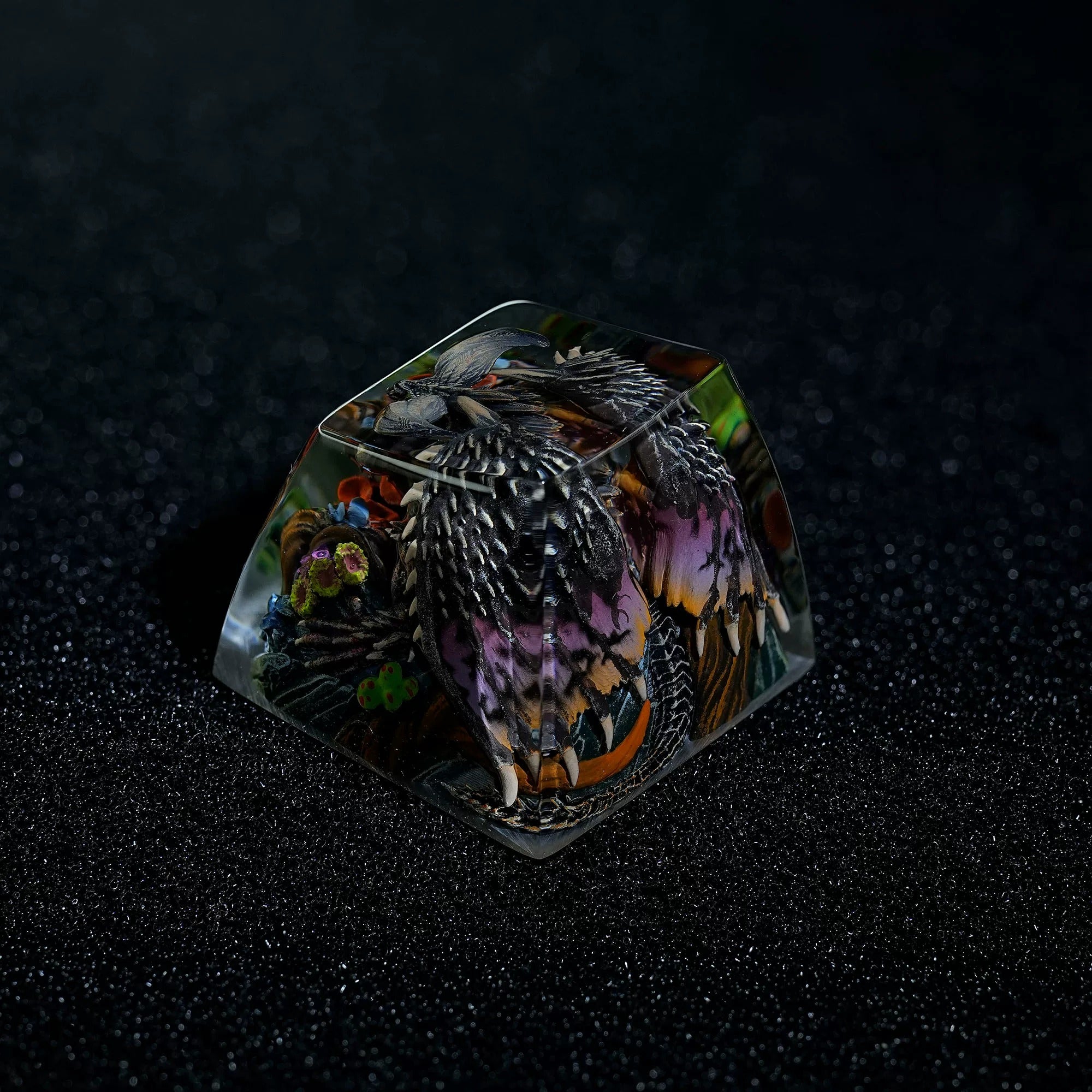 Monster Hunter, Nergigante, 1U crystal resin personalized keycaps, anime, gaming, cultural and creative peripheral products, mechanical keyboard decoration keycaps