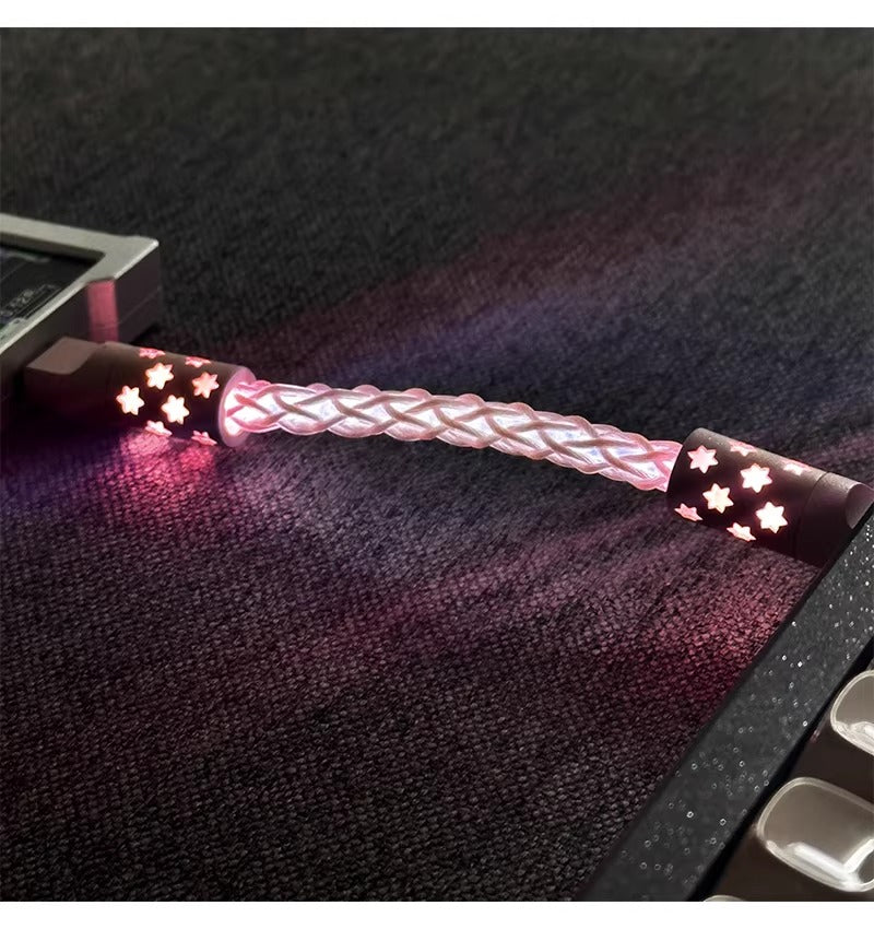 Short line 12cm/20cm, pad short line data cable typec-typec single crystal copper star emitting customized data cable