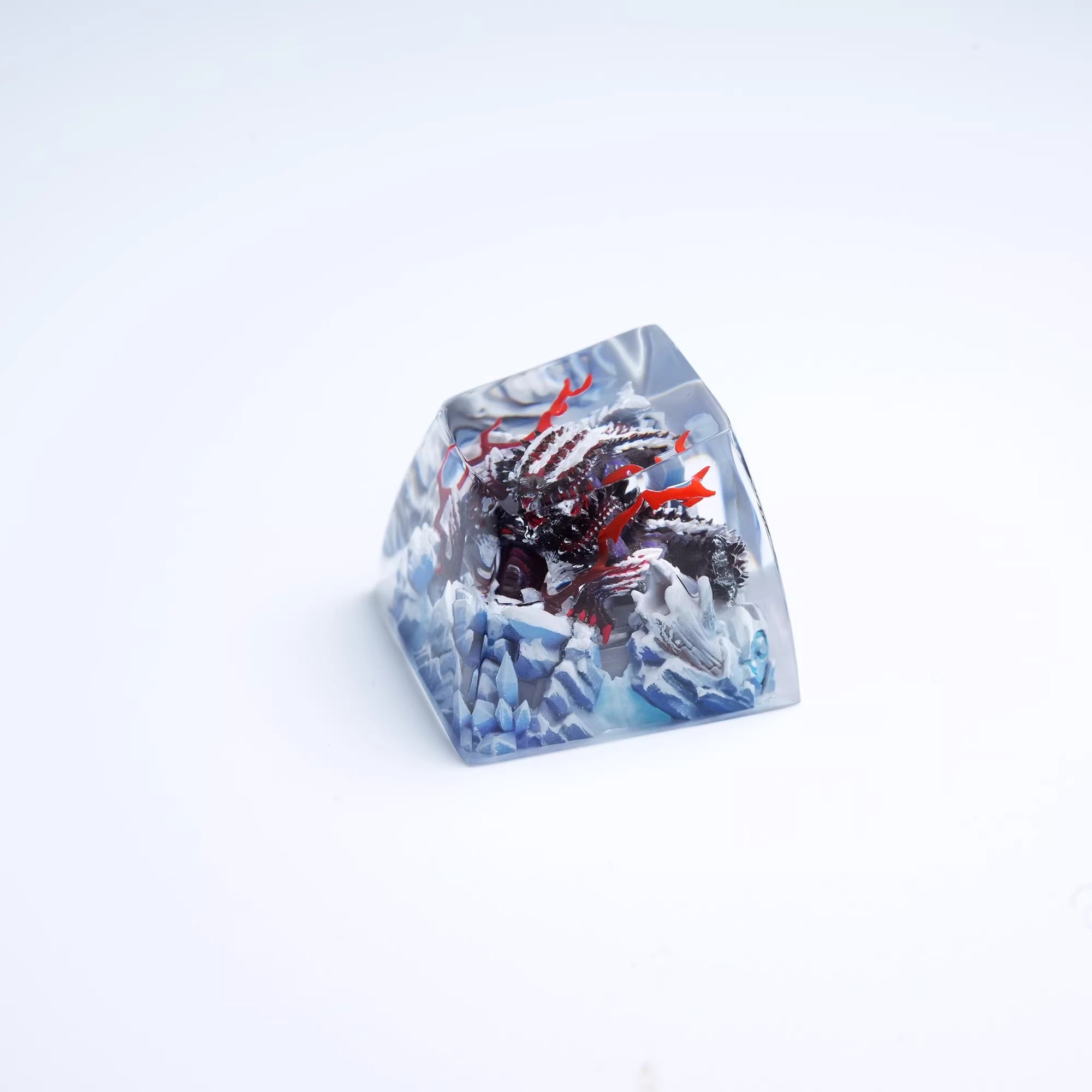 Monster Hunter, Zinogre, 1U Crystal Resin molded personalized keycaps, handcrafted keycaps decorated by artisans