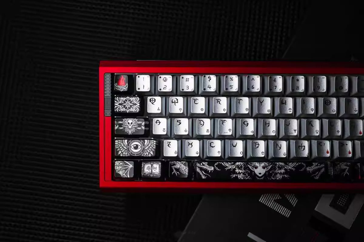 Fallen Angel Theme Design Keycap Metal Paint Pearl Paint Craftsmanship PBT Material Original Factory High Heat Sublimation Craftsmanship High Beauty Customization Personalized Keycap Set