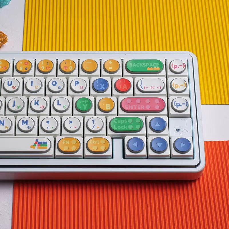 Building blocks, LEGO style, PBT resin translucent personalized keycap set, children&