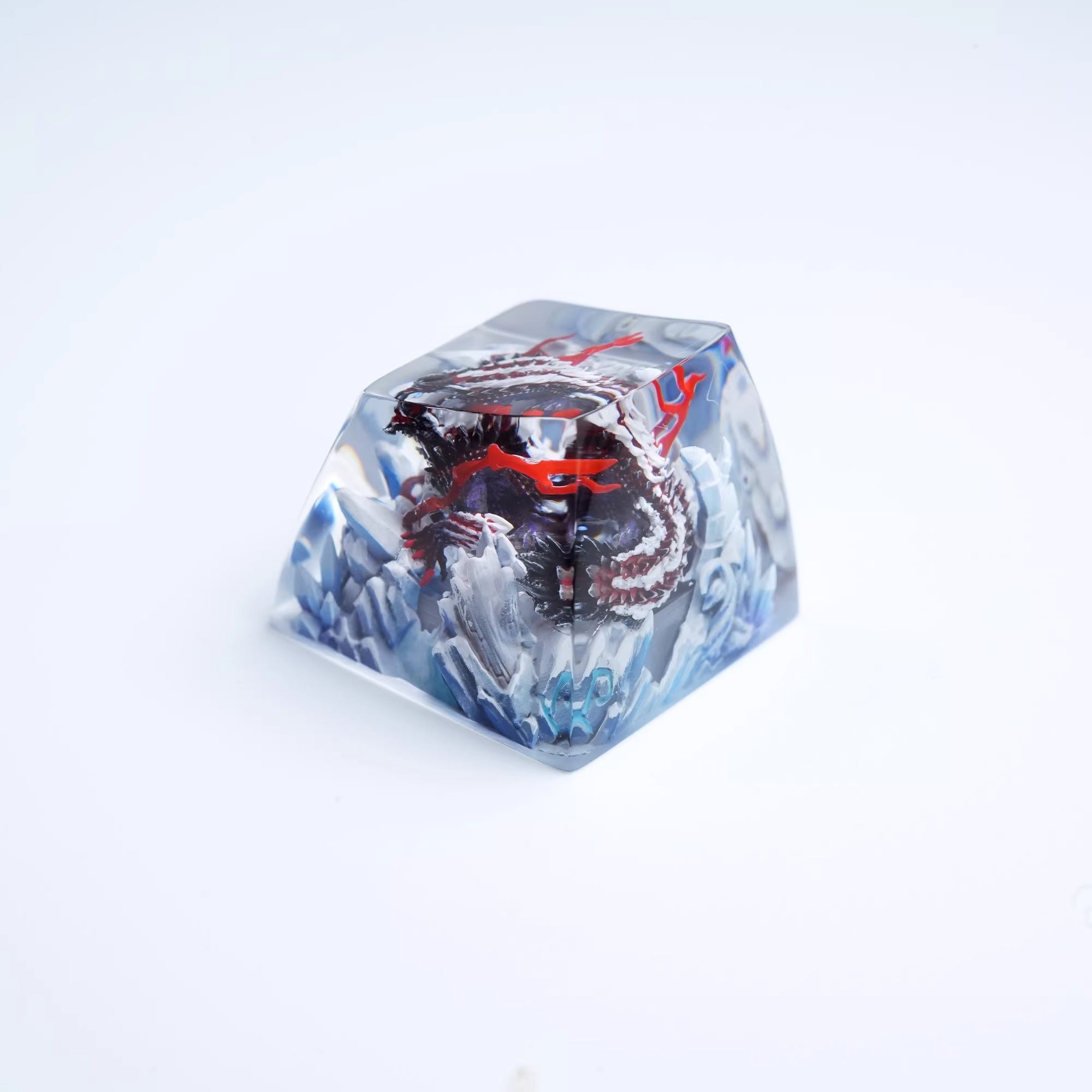 Monster Hunter, Zinogre, 1U Crystal Resin molded personalized keycaps, handcrafted keycaps decorated by artisans