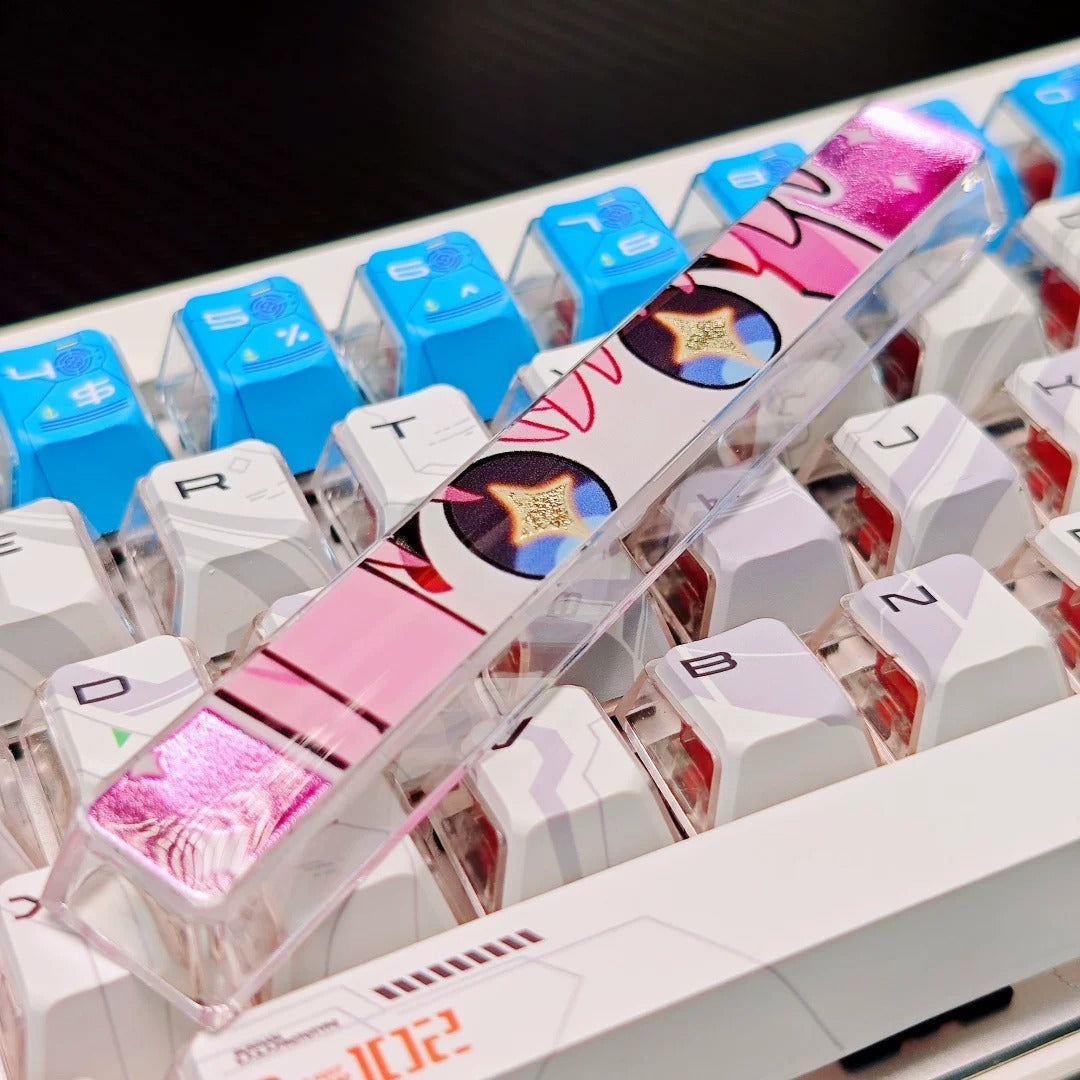 BOCCHI THE ROCK! theme, Eyegaze spacebar design, 6.25 U spacebar, PC crystal resin gilded personalized keycaps, anime creative cultural peripheral products, decorative keycaps