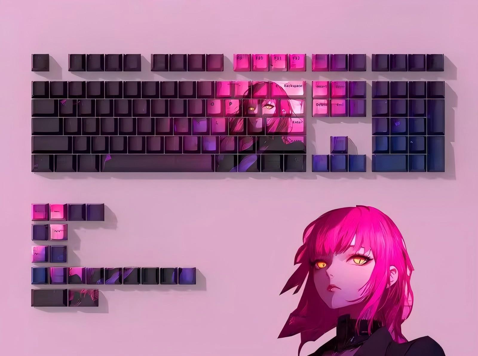 Chainsaw Man Theme, Makima, PBT Material, Sublimation Craftsmanship, Anime Culture Innovation Decorative Keycap Set