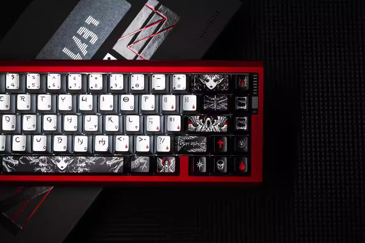 Fallen Angel Theme Design Keycap Metal Paint Pearl Paint Craftsmanship PBT Material Original Factory High Heat Sublimation Craftsmanship High Beauty Customization Personalized Keycap Set